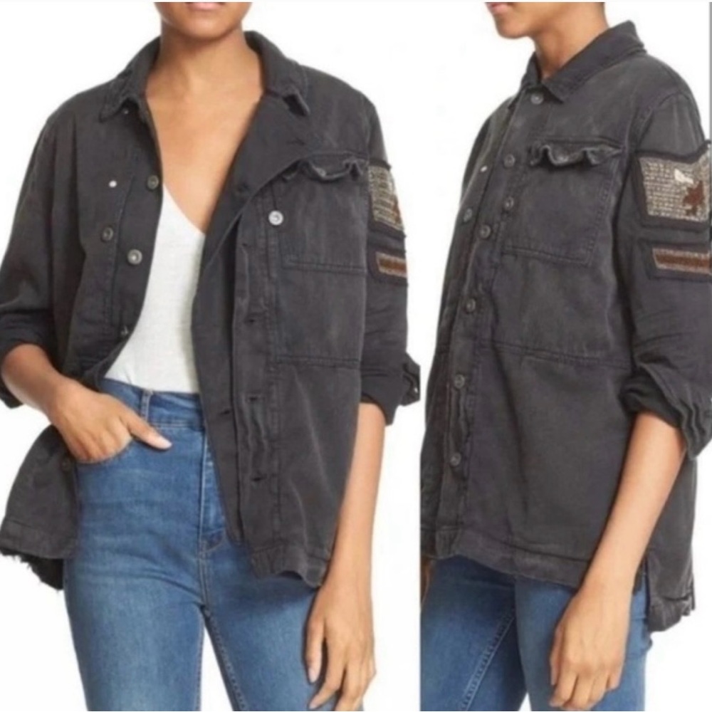 Free People embellished Military Jacket